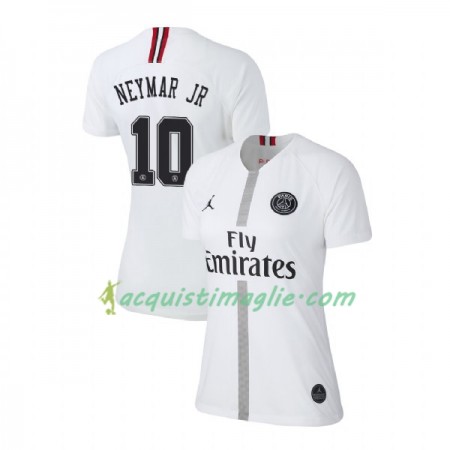 Divisa di Calcio Paris Saint Germain Neymar JR 10 Jodan Bianco Donna Terza 2018/2019